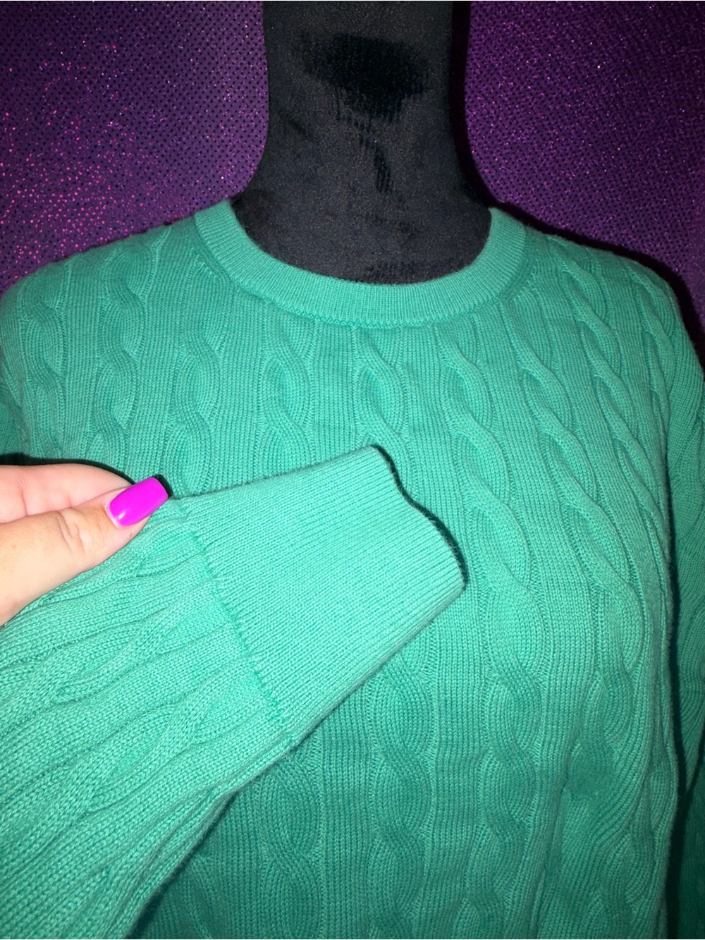 🆕💜J.Crew Mint Green 100% Cotton Cable Knit Crewneck Sweater Women’s Long Sleeve - Picture 7 of 8